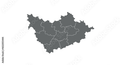 Isometric map of greater manchester with district divisions