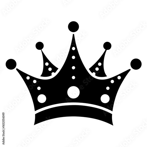 Crown Dots vector clean black silhouette design white background