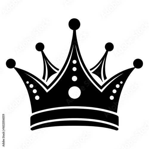 Crown Dots vector clean black silhouette design white background