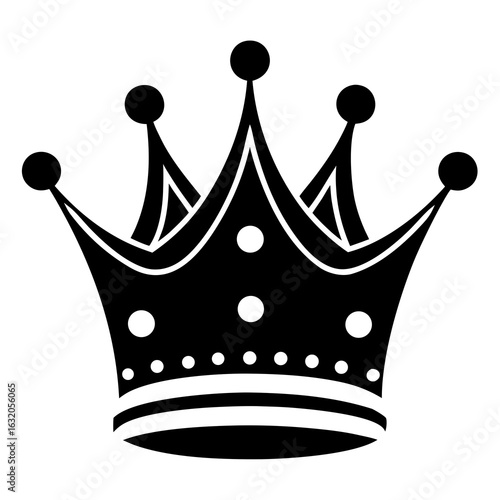 Crown Dots vector clean black silhouette design white background