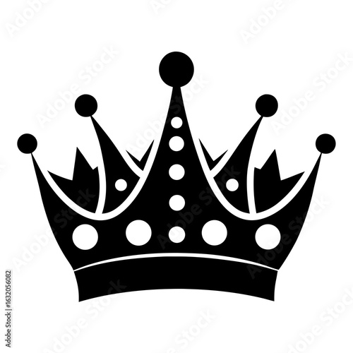Crown Dots vector clean black silhouette design white background