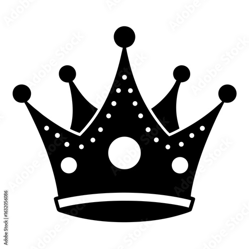 Crown Dots vector clean black silhouette design white background