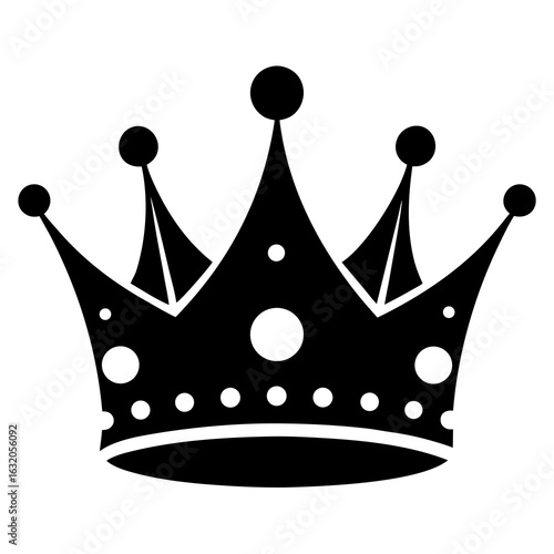 Crown Dots vector clean black silhouette design white background