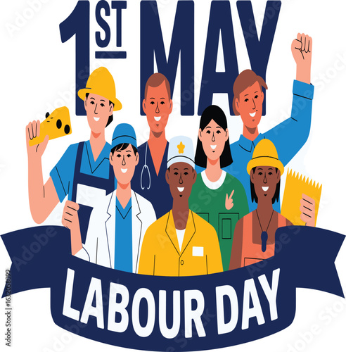 Celebrate labour day may first workers community diverse group of people international holiday workers rights