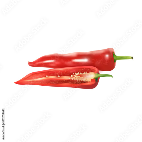 vector illustration of red chilli