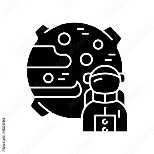 life on Mars black flat icon.