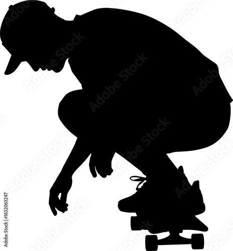 Skateboarder Silhouette Vector Illustration