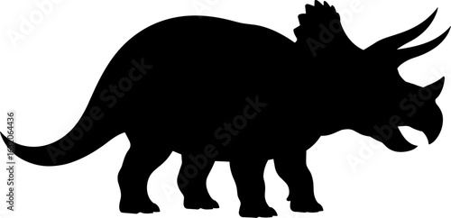 Triceratops Dinosaur Silhouetter Vector Illustration