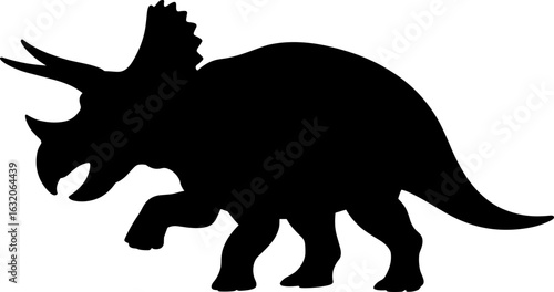 Triceratops Dinosaur Silhouetter Vector Illustration