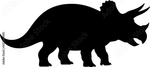Triceratops Dinosaur Silhouetter Vector Illustration