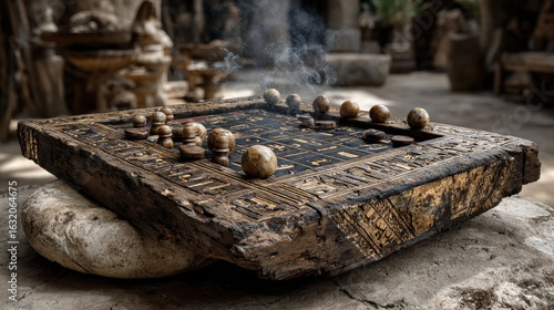 Ancient Strategy Boards: Hand-painted pachisi cloth game