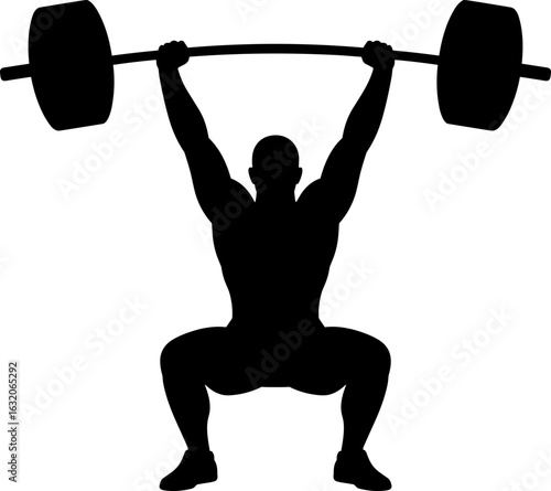 Weightlifter Silhouette Vector Illustration