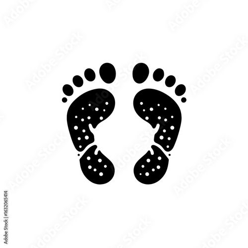 foot print silhouette, foot print vector

