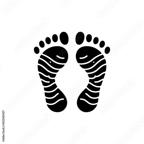 foot print silhouette, foot print vector

