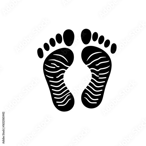 foot print silhouette, foot print vector

