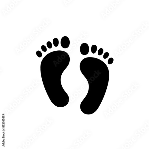 foot print silhouette, foot print vector

