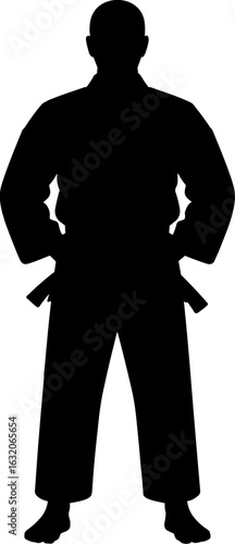 Karate Martial Art Silhouette Vector Illustration