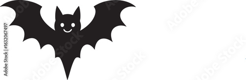 Cute Halloween Bat Vector Clipart Silhouette
