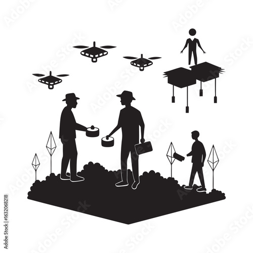 Blockchain Deed Repatriation Silhouette