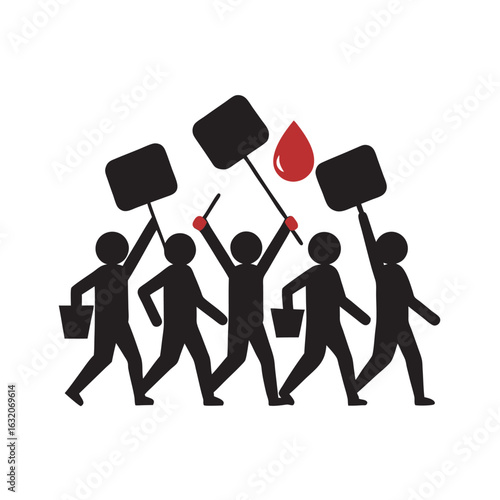 Microplastic Blood Awareness Walkers Silhouette