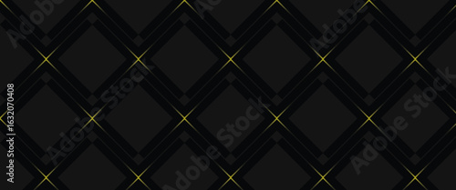 Elegant dark geometric pattern with diamond shapes and subtle gold accents. Modern seamless background ideal for luxury branding, fashion, tech, and digital designs.