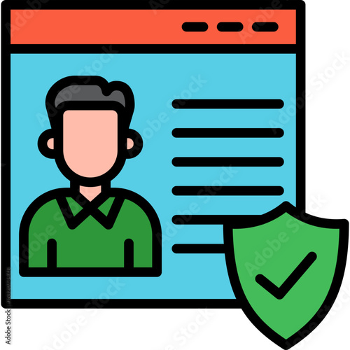 Account lineal color icon