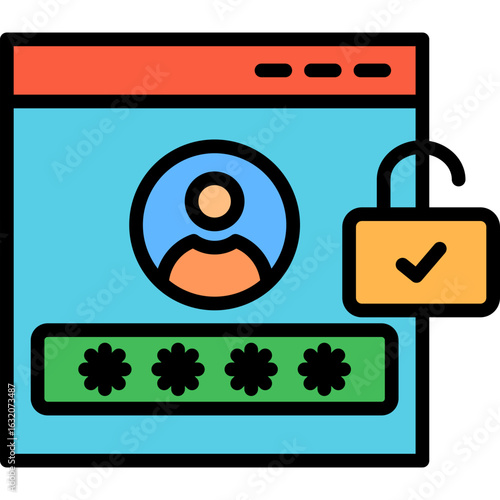 Authorization lineal color icon