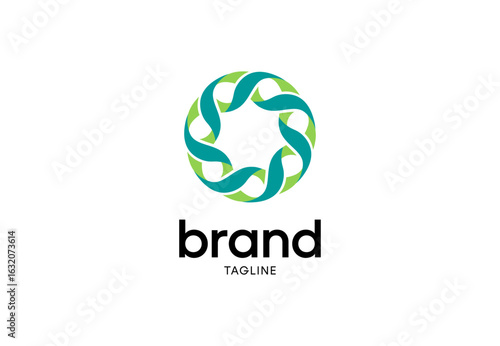Circular ribbon knot icon for business and branding