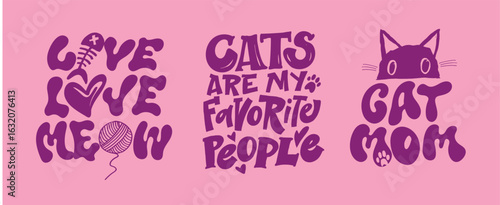 100% hand drawn vector image. Cute hand drawn doodle lettering quote about cats. Lettering for t-shirt design, mug print, bag print, clothes fashion. 