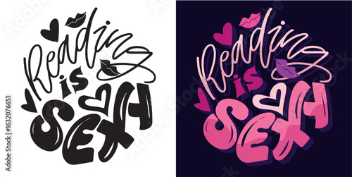 100% hand drawn vector image. Cute hand drawn doodle lettering quote about book and reading. Lettering for t-shirt design, mug print, bag print, clothes fashion. 