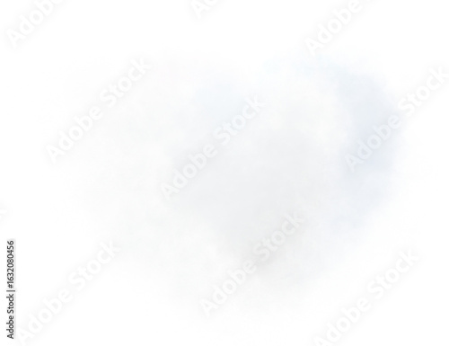 Heart shaped white cloud with transparent background. February 14 Valentine's Day concept.
