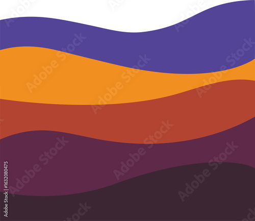 Wavy halloween colors for spooky season. Orange and purple shades.