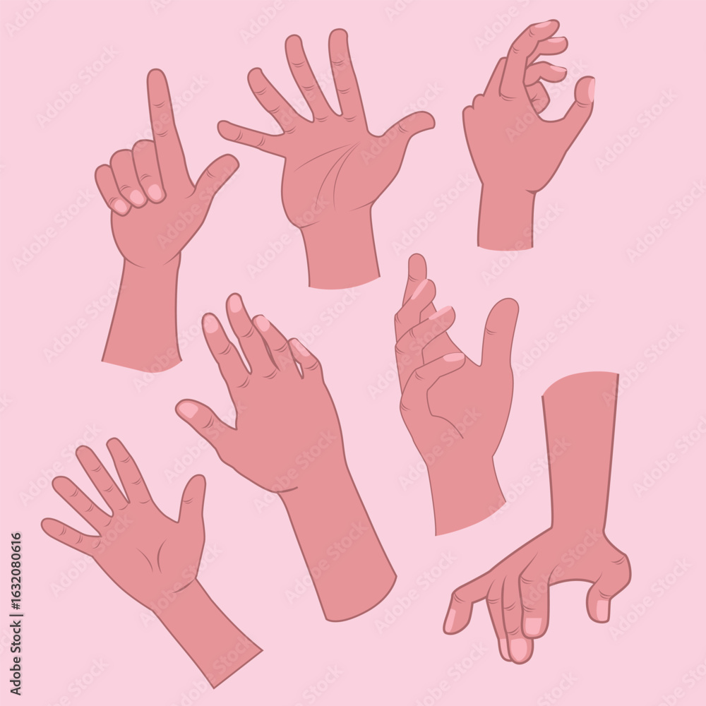 Fototapeta premium hand signs icons brown decor cartoon design