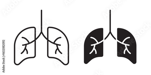 Lungs icon Vector illustration Stock and fill Lungs line icon isolated on white background