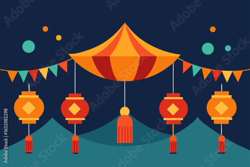 vector illustration of a tent