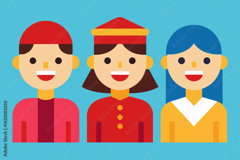 Naklejka premium children and parents