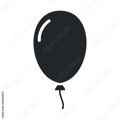 Simple black balloon icon on white background