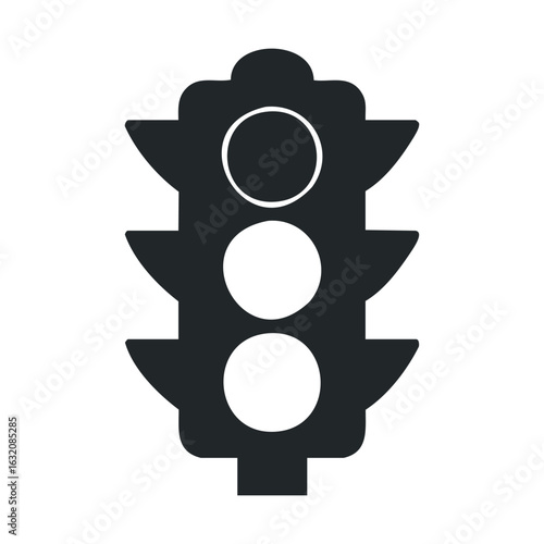 Red traffic light signal icon on white background