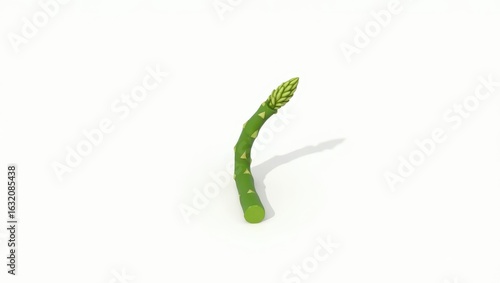 3d model of a single stalk of asparagus.