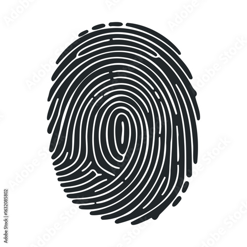 Detailed black fingerprint pattern on white background