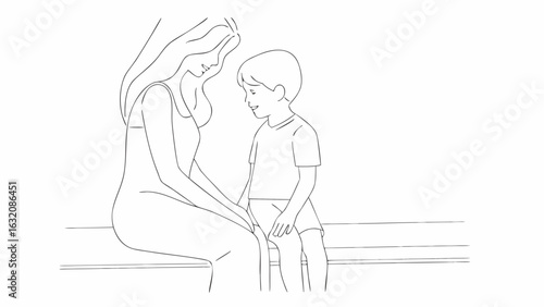 Mothers day Vector line art 