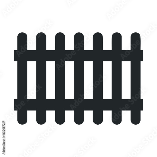 Minimalistic black fence icon on white background