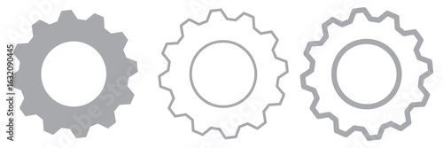 Gears collection. Gear settings icons. Set of black gear wheels. Gear icon vector set. clockwork illustration sign collection. Mechanics symbol. EPS 10