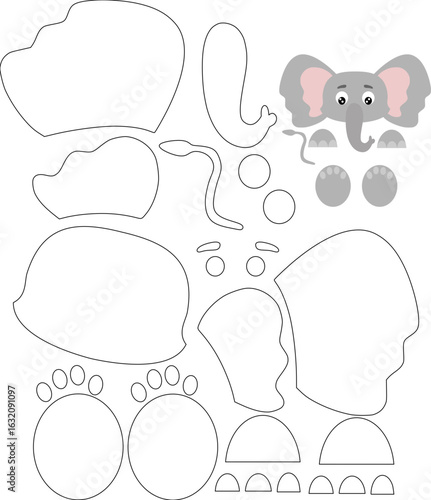 Elephant, animal cut file, laser cut, cricut, silhouette, paper craft, felt craft, fabric craft, svg file, cutting file