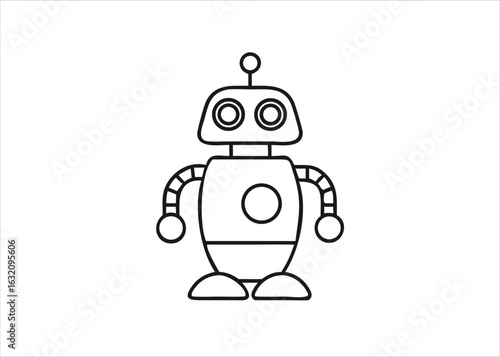 A charming vintage mechanical companion rendered in clean line art style showcasing its intricate details and classic design isolated on white background