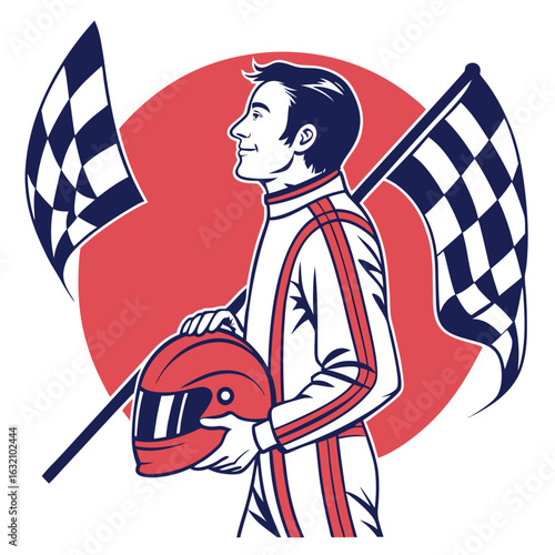 racer, motorsport, helmet, racing, driver, vehicle, race, speed, auto, competition, flag, automotive, champion, sport, victory, fast, winner, automobile, transport, transportation, track, professional