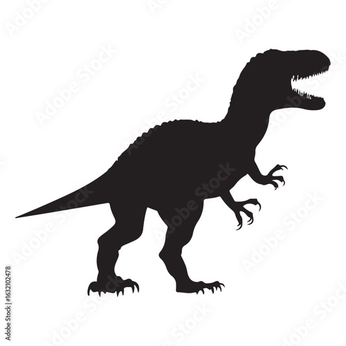 Vector art of a black and white illustration of a dinosaur isolated on white background