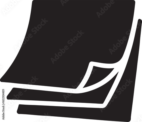 Silhouette vector of a sticky notes pad, ideal for reminders, organization, office, and productivity themes.