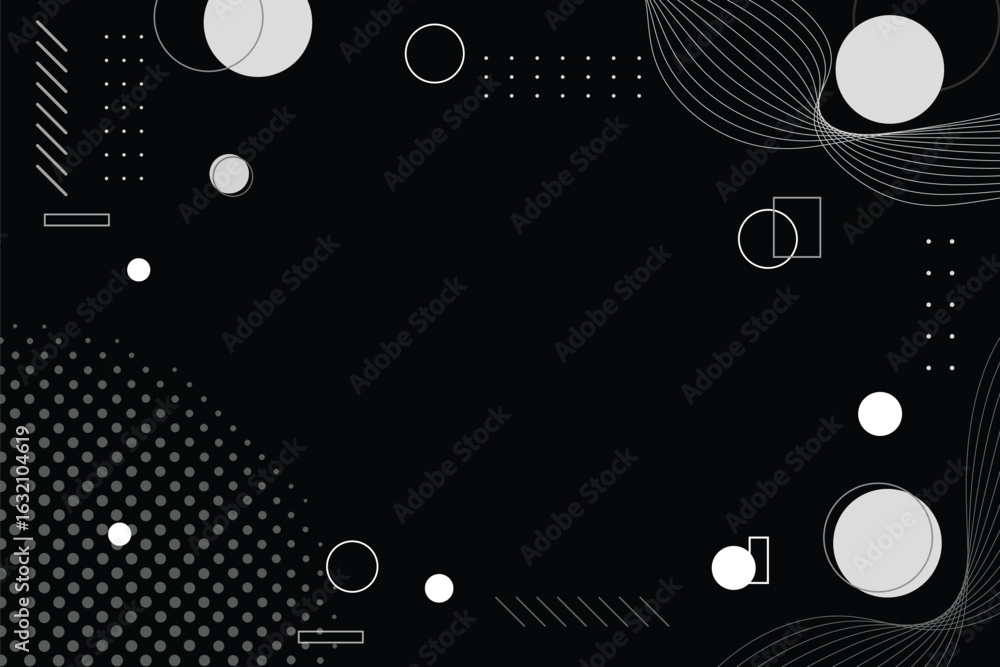 Obraz premium geometric black background with circles