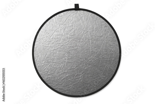 Silver reflector for photography lighting equipment on transparent background